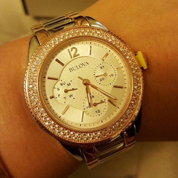 NEW Bulova 98N100 Two-tone Watch, SteelRose Gold